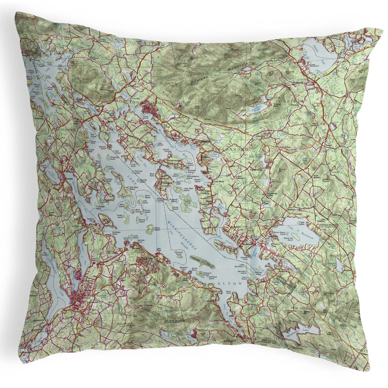  Housse de coussin d'extérieur carrée Lake Winnipesaukee, Nh
