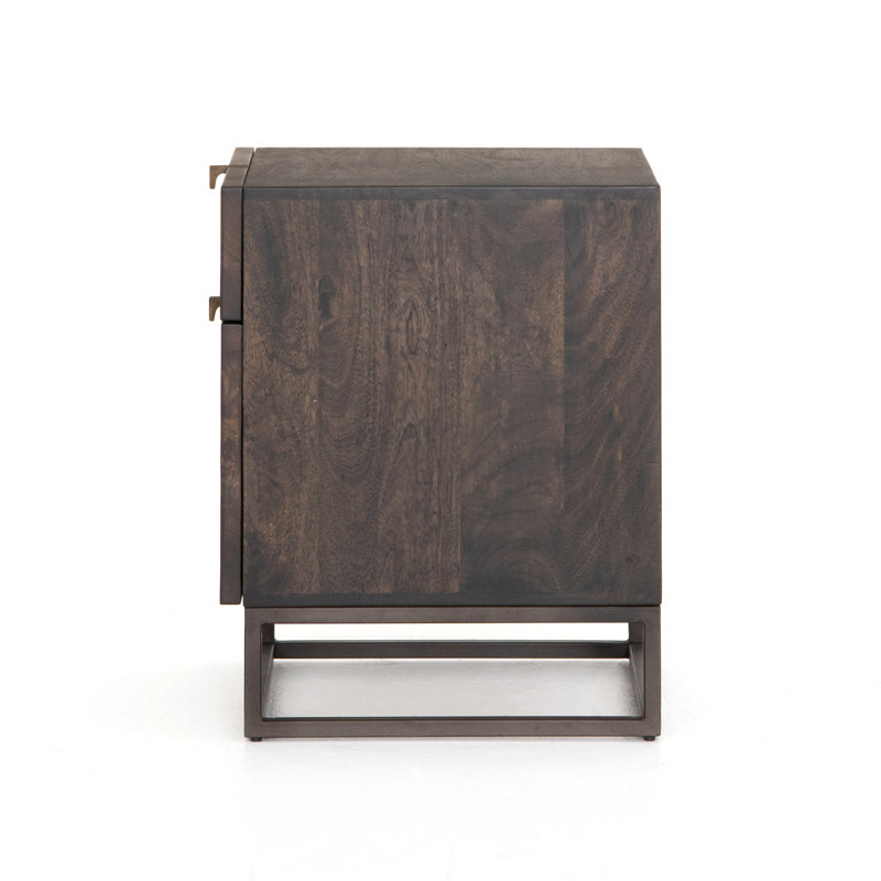 Kelby Vertical Filing Cabinet, Carved Vintage Brown