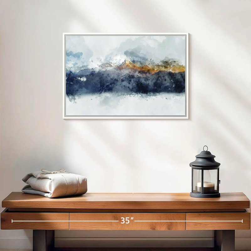 Bolan Mountain Range, Floating Frame White, 19" X 13"