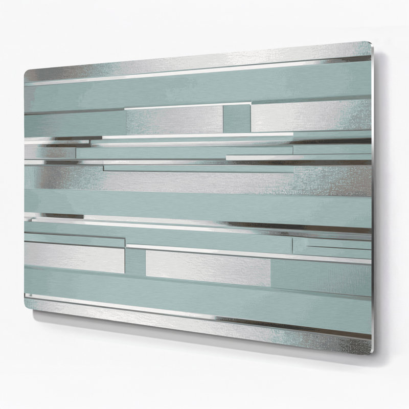 Minimalisme 39, art mural en métal bleu, H 16 po x l 20 po