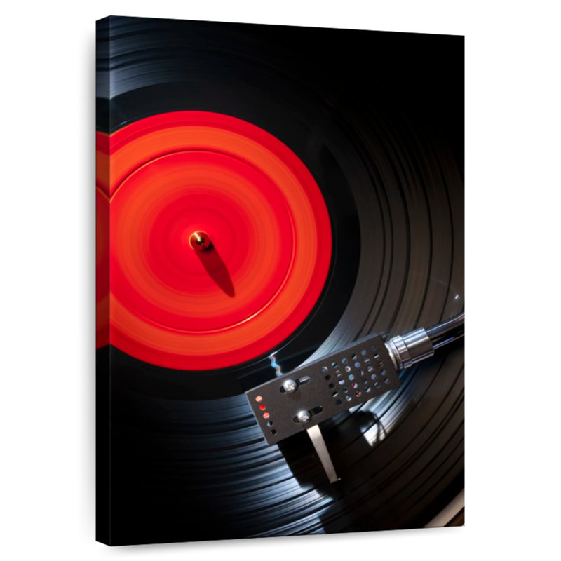 Abarca jouant du vinyle, H 36 po x l 24 po