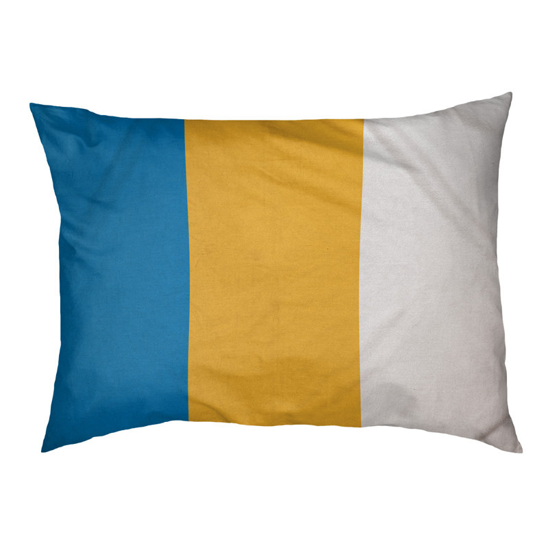 Oreiller Oklahoma, Moyen (l 28 po x P 18 po x H 9,5 po), Bleu basketball / jaune / blanc