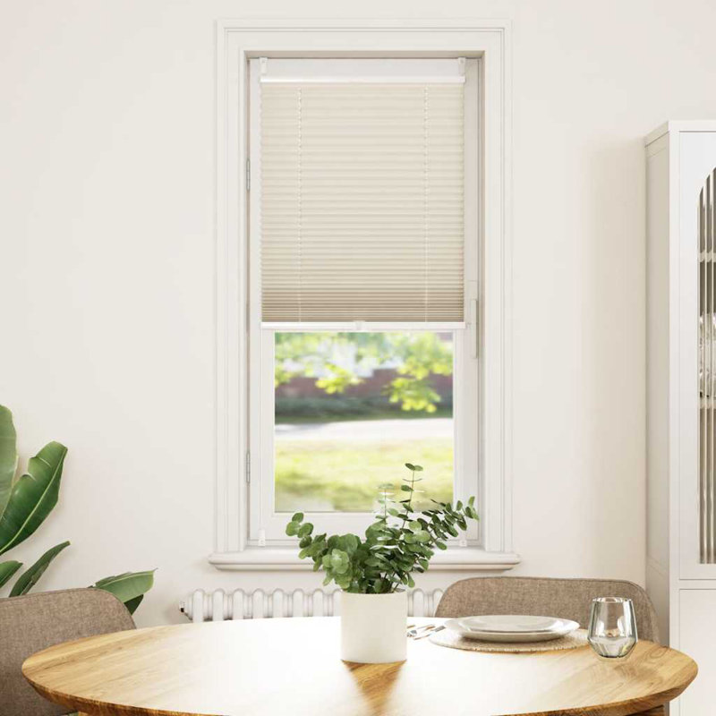 Room Darkening Pleated Blind, Cream, 60cm W x 100cm L