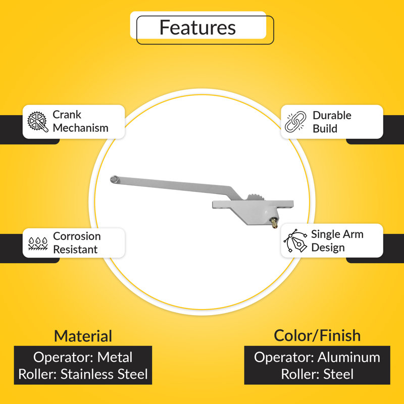  Opérateur à un vantail à bras simple de type droit 9-1 / 2 po en aluminium