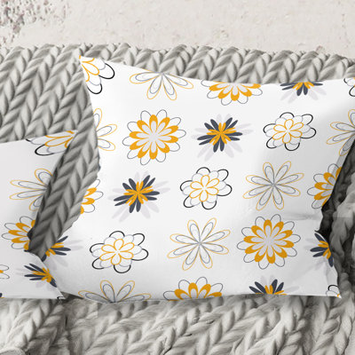 Retro Floral Pattern VIII - Mid-Century ModernPrinted Throw Pillow