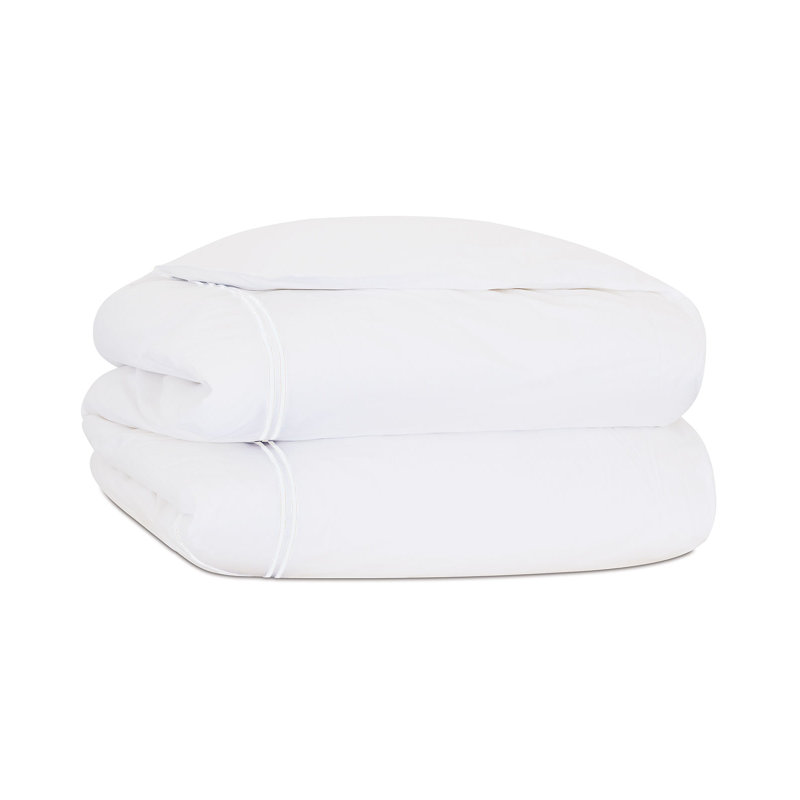 Enzo Percale Duvet Cover, Super Queen Duvet Cover, White