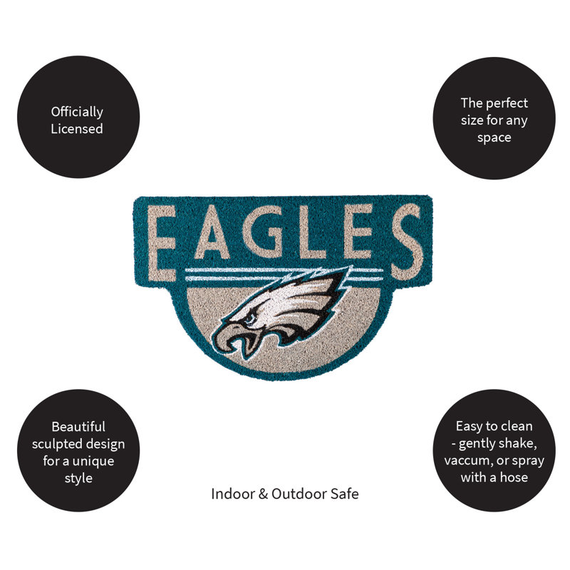 NFL Shaped Coir Outdoor Welcome Mat, Eagle