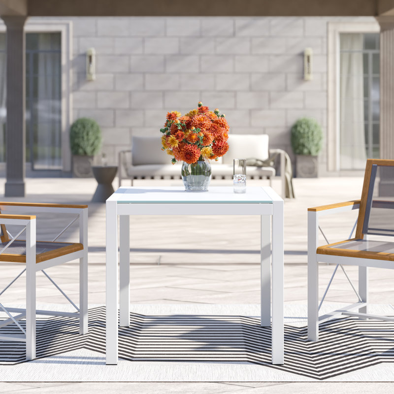 Skiff Outdoor Dining Table, White, 35" D x 35" L
