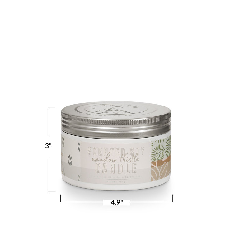 Tried & True Large Tin, Meadow Thistle, 14.1 oz White/Silver Tin