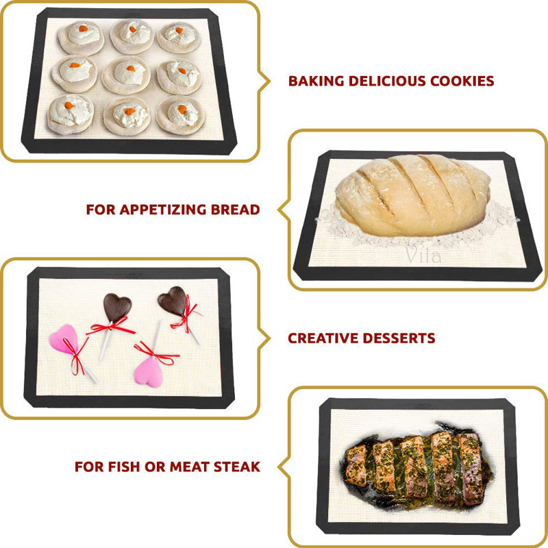 2-Pack Tray Liners, Reusable Non-Stick Cookie Trays, Grey