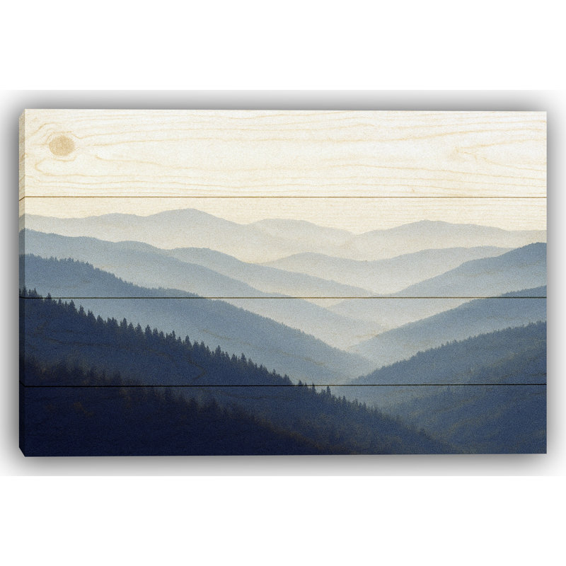 «Blue Ridge Serenity - Misty Mountain», art sur toile, H 16 po x l 24 po