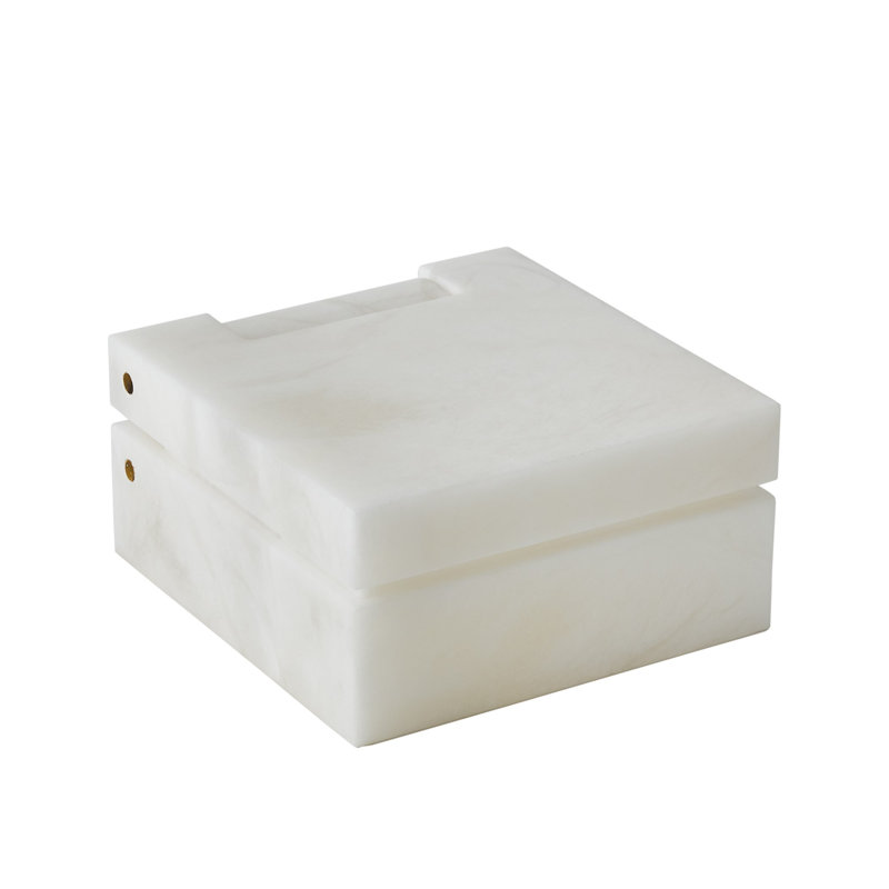 Handmade Stoneware Decorative Box, 3.5" H x 7" W x 7" D