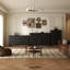 Armoire d'appoint en bois manufacturé noir massif