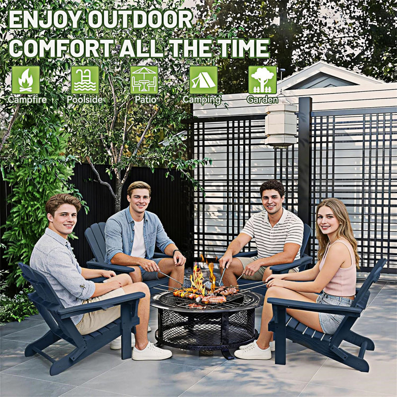 Chaise Adirondack pliante pour l'extérieur, Bleu très foncé