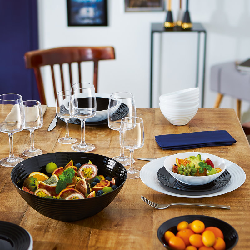 Luminarc Harena Glass Salad Bowl, Black