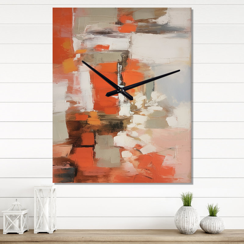 Minimalims Enchantment II - Horloge murale abstraite en marbre, H 28 po x l 12 po x P 1 po
