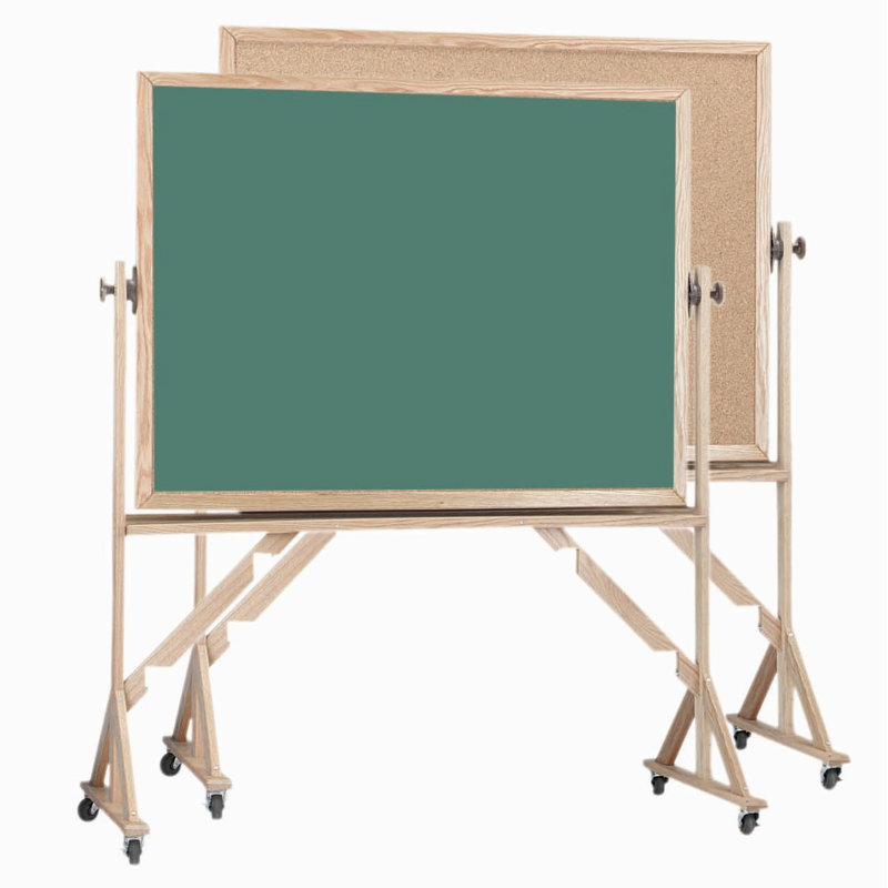 Freestanding Cork Reversible Medium - 4' - 6', Green, 3' H x 4' W