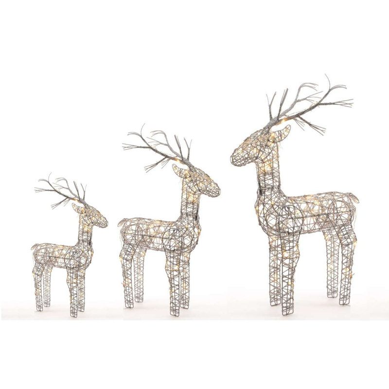 Metal Christmas Decoration, 60 cm H x 50 cm W x 20 cm D, Grey