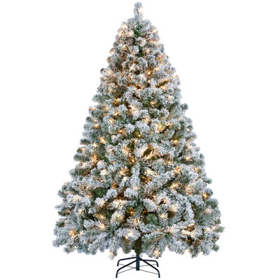 Ericka Pre-lit Flocked Artificial Christmas Tree