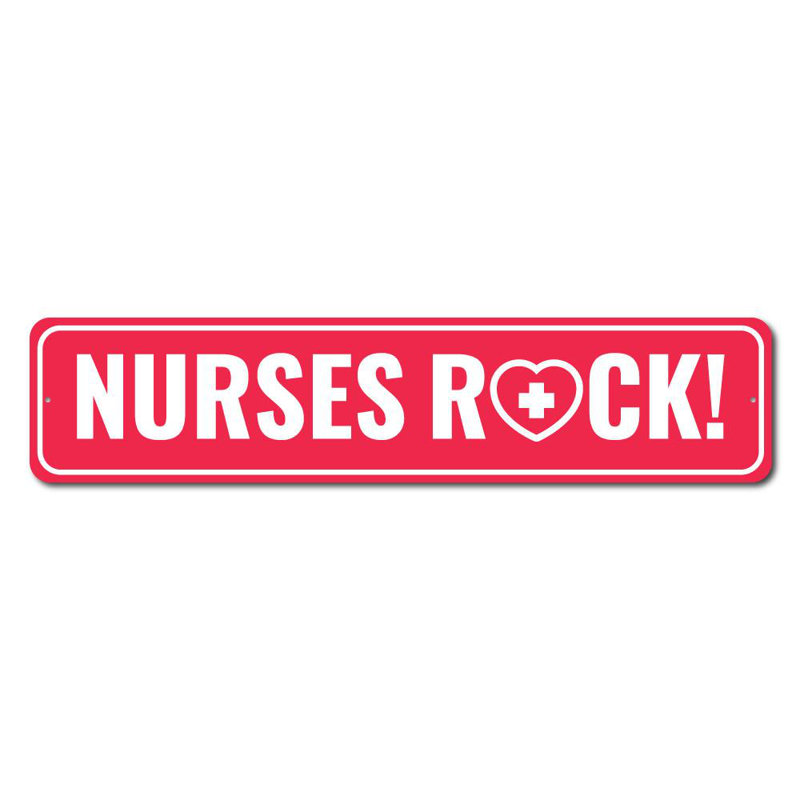 Plaque en aluminium Nurses Rock, H 6 po x l 24 po x P 0,06 po