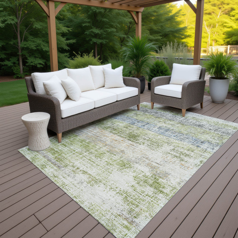 Machine Washable Indoor/Outdoor Kesler ACN2388 Stripes Rug, Rectangle 2'6" x 3'10"