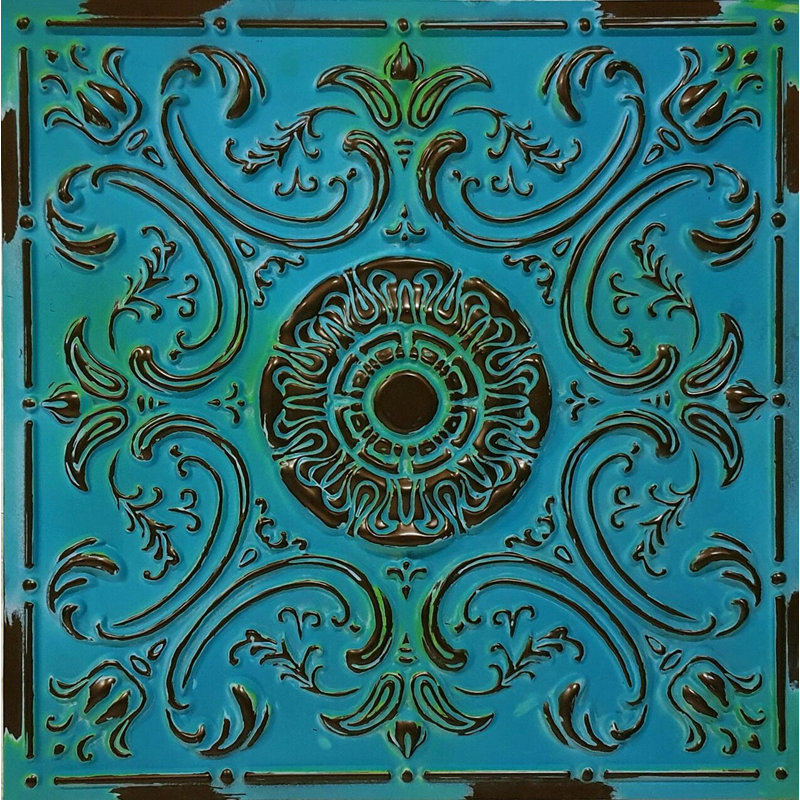 Carreau de plafond en PVC 2 pi x 2 pi Venice, Bleu nuit
