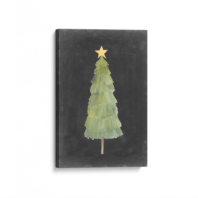 Impression d'arbre de Noël minimaliste sur toile, H 30 po x l 20 po, Toile tendue