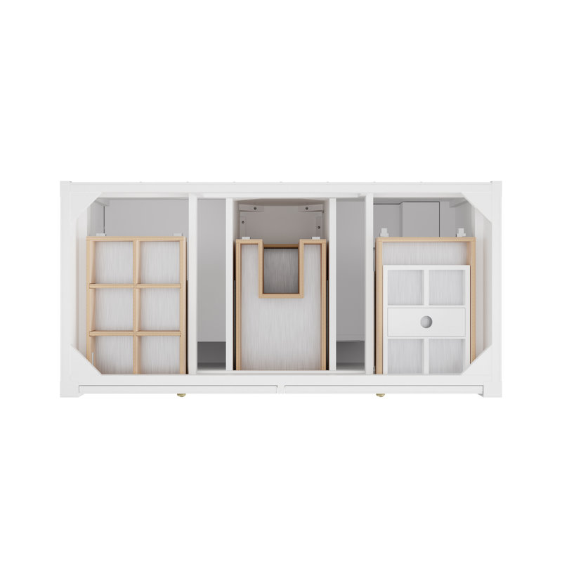 Bellshire 48" W Single Vanity, 48", Eternal Jasmine Pearl Silestone, Bright White