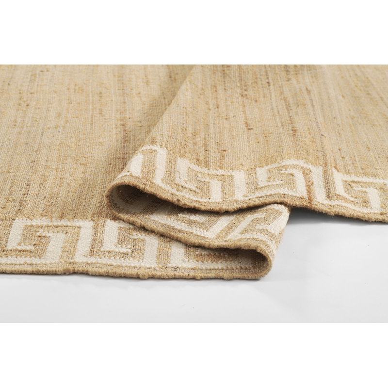 Erin Gates by Momeni Orchard Greek Key Jute and Wool Hand Woven Ivory Area Rug, Rectangle 8' x 10'