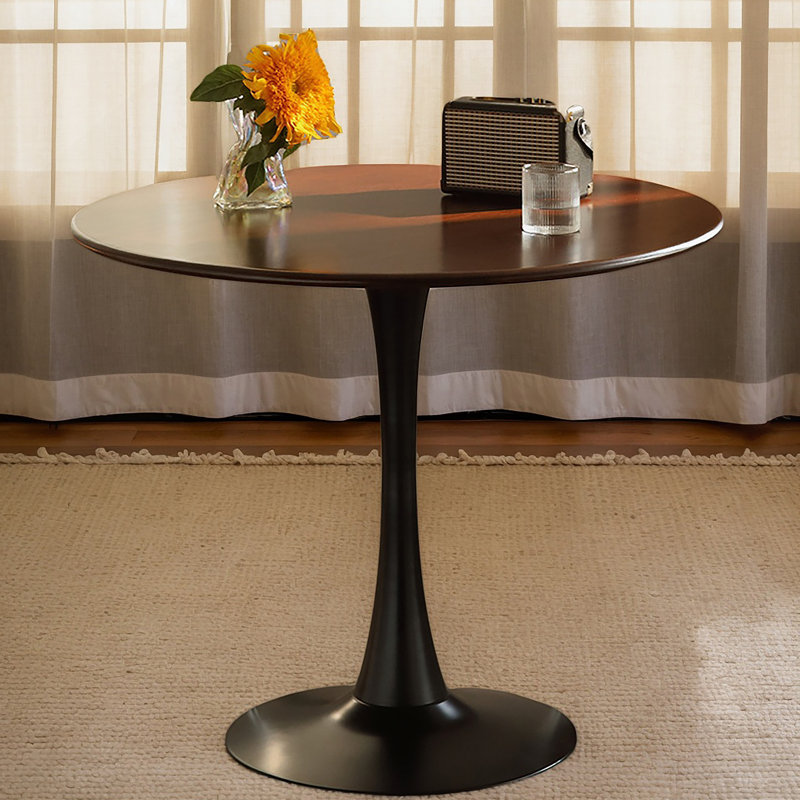 Table de salle à manger Gedin, Noir, Noyer, H 29,1 po x L 23,6 po x l 23,6 po