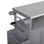 Chariot pour îlot de cuisine pliable 60,6 po avec plateau en acier inoxydable-1976754870