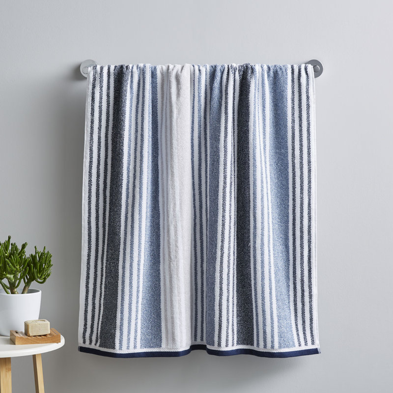 Kelso Stripe Soft & Absorbent Cotton Towels, Blue