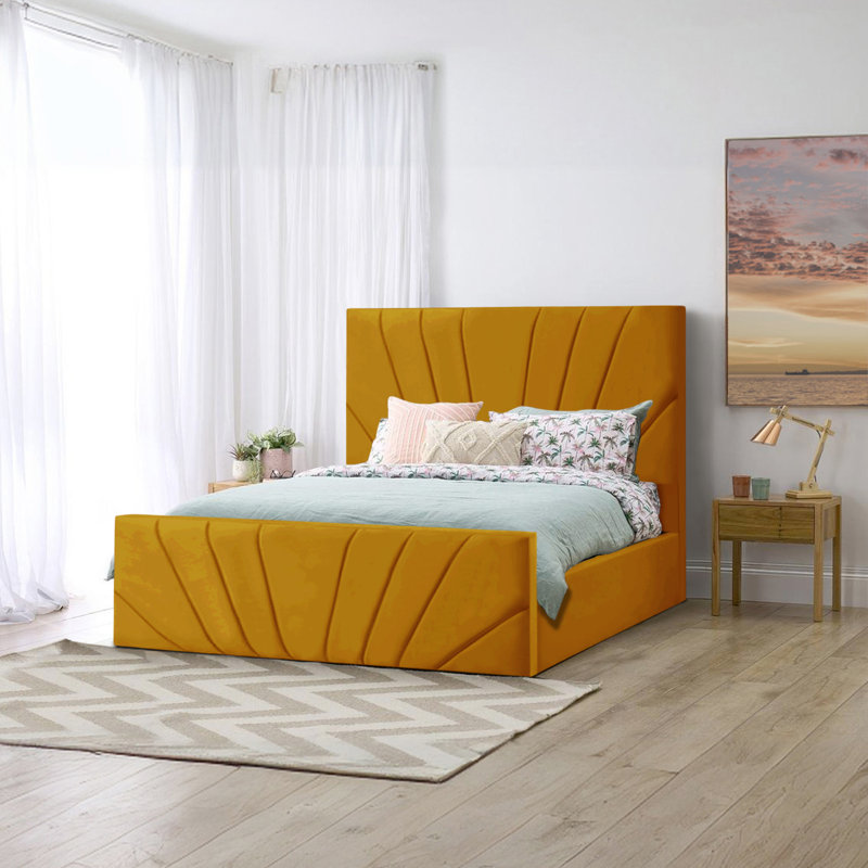 Burgoyne Upholstered Ottoman Storage Bed, Turmeric, UK King (150 x 200 cm)