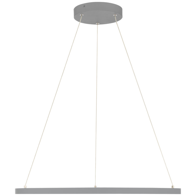 Boyu 1 - Light LED Unique/Statement Pendant, Gray, 0.75" H x 31.5" W x 31.5" D