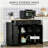 HOMCOM Sideboard with Solid Wood Countertop, Modern Kitchen Storage Cabinet, Coffee Bar Cabinet with 3 Drawers, Doors and Adjustable Shelf, Black-129380558