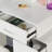 Adjustable White Vanity Desk With 4 Drawers, LED Lights, And Matching Stool For Enhanced Beauty Routines