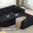 Modern No Assembly Required Upholstery Corduroy Compression Modular Sectional Couch Sofa with L-Shape Chaise 2 Piece and 5 Pillows Back, Free Combination, Modern Modular Sofa with Deep Seat-1381101138-1377828958