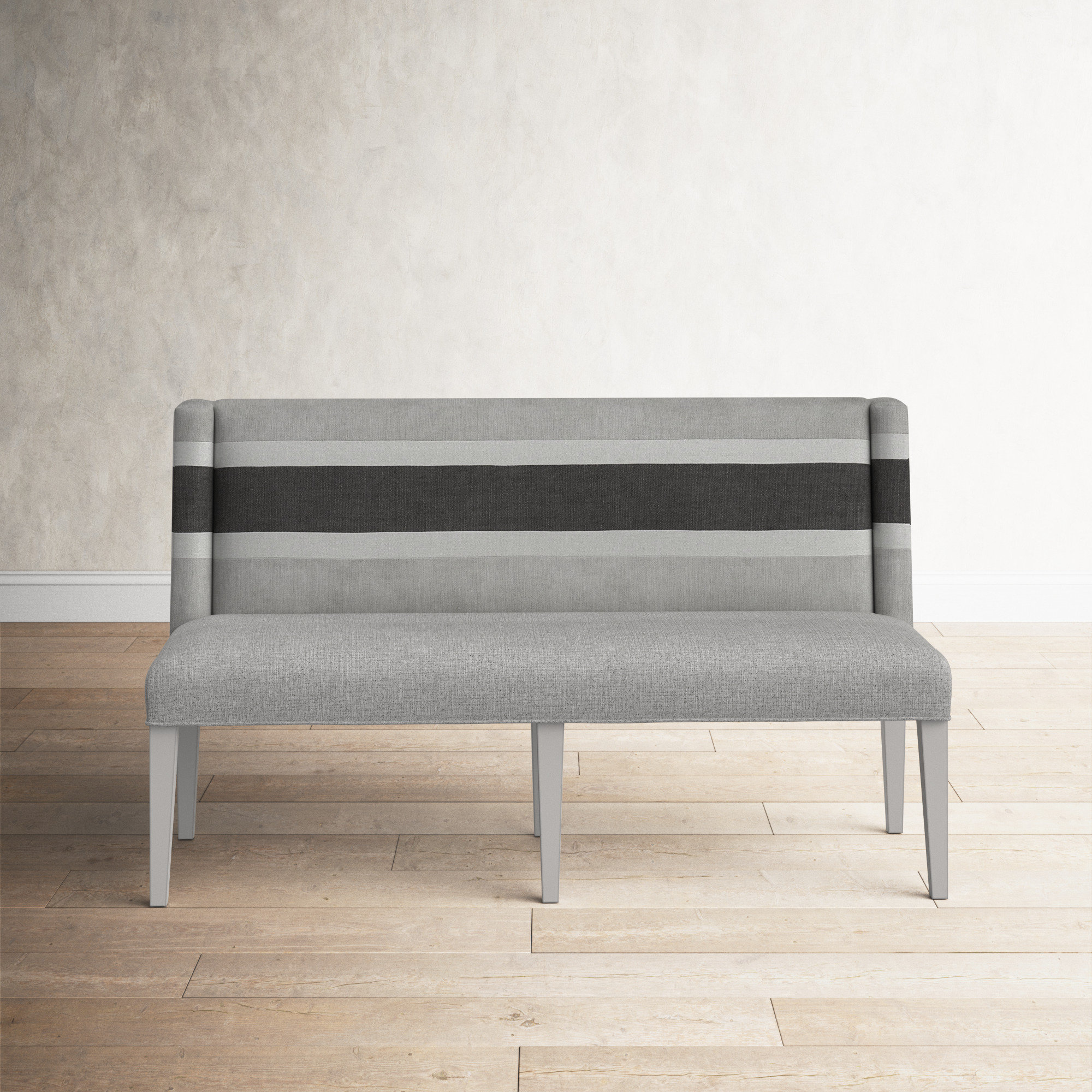 Upholstered dining bench with best sale low back