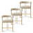25" Upholstered Gold Chenille Arm Counter Stool (Set Of 3)-861838358