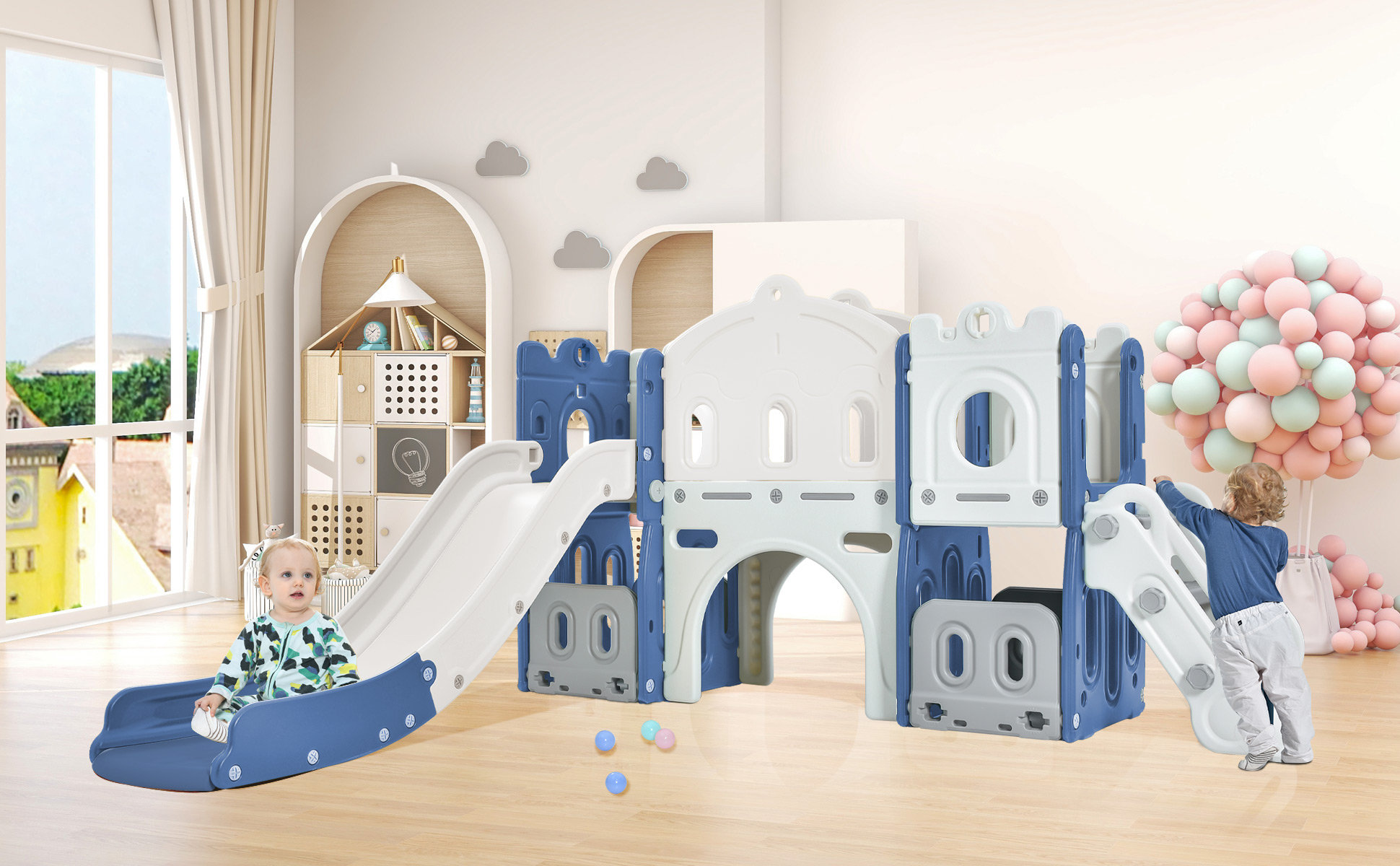 SUMIJ Kids Slide Playset Structure for Indoor Outdoor Playground ...