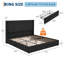 Black Corduroy Platform Bed Frame with 4 Storage Drawers-903878779