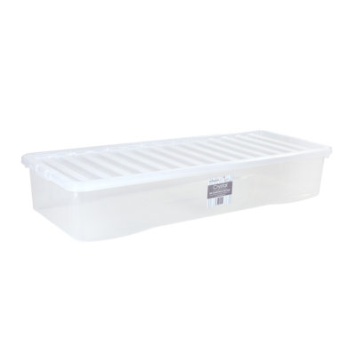 Wham Crystal 55L Plastic Storage Box Pack of 3 Clear