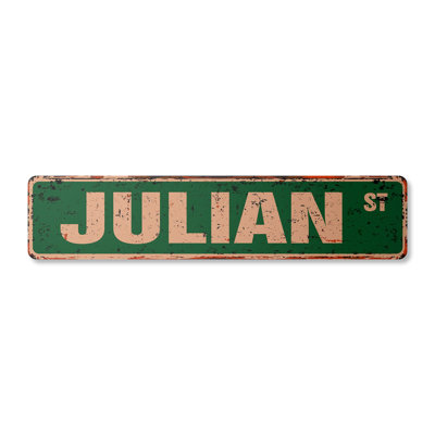 Plaque de rue Julian en aluminium 7 po x 30 po