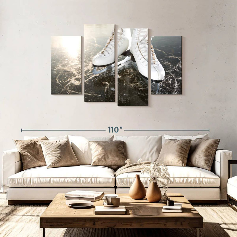 Sireci White Ice Skating Shoes, 48" H x 75" W