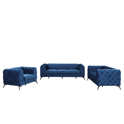 Modern 3-Piece Sofa Sets With Sturdy Metal Legs -  Brayden StudioÂ®, 7297F8D65B524AF9A9F17CF8910991EC