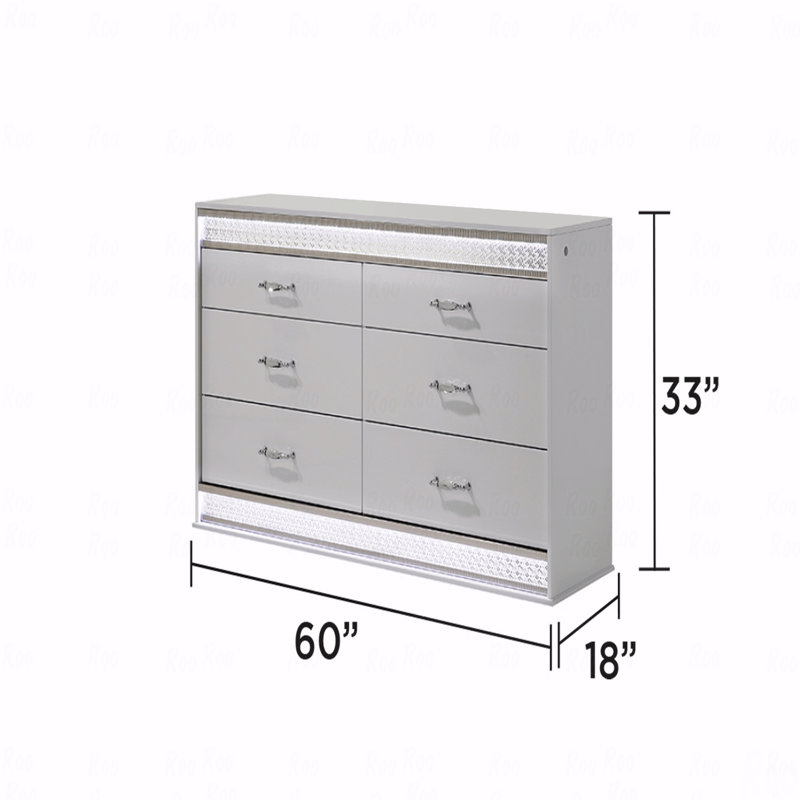 Commode à 6 tiroirs de style moderne en bois