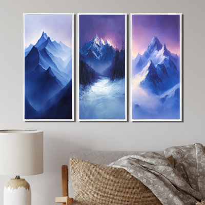 Sommet enneigé de l'Alaska au crépuscule I - Collection d'art mural moderne