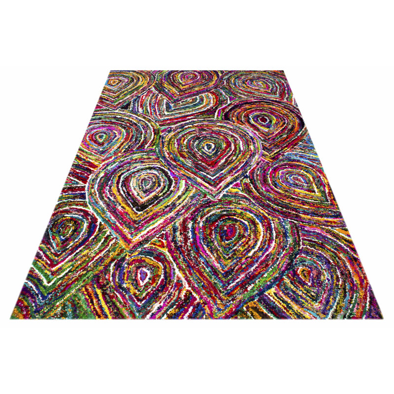 Chindi Abstract Wool Hand Woven Area Rug, Rectangle 122 x 183cm
