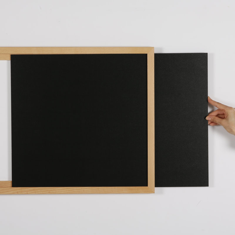 Wall Fiberboard Reversible Mini - Up To 2' Chalkboard, Natural Wood
