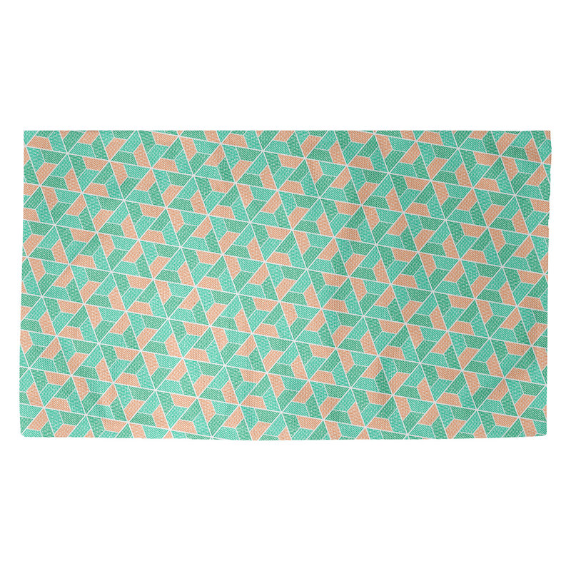Tapis d’intérieur pour porte trapézoïdals Kitterman, Rectangle 3 pi 3 po x 5 pi 3 po, Vert / Orange